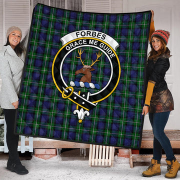 Forbes Tartan Quilt with Family Crest