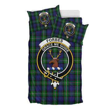 Forbes Tartan Bedding Set with Family Crest