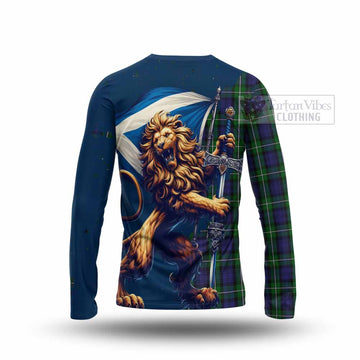 Tartan Vibes Clothing Forbes Tartan Family Crest Long Sleeve T-Shirt with Scottish Majestic Lion