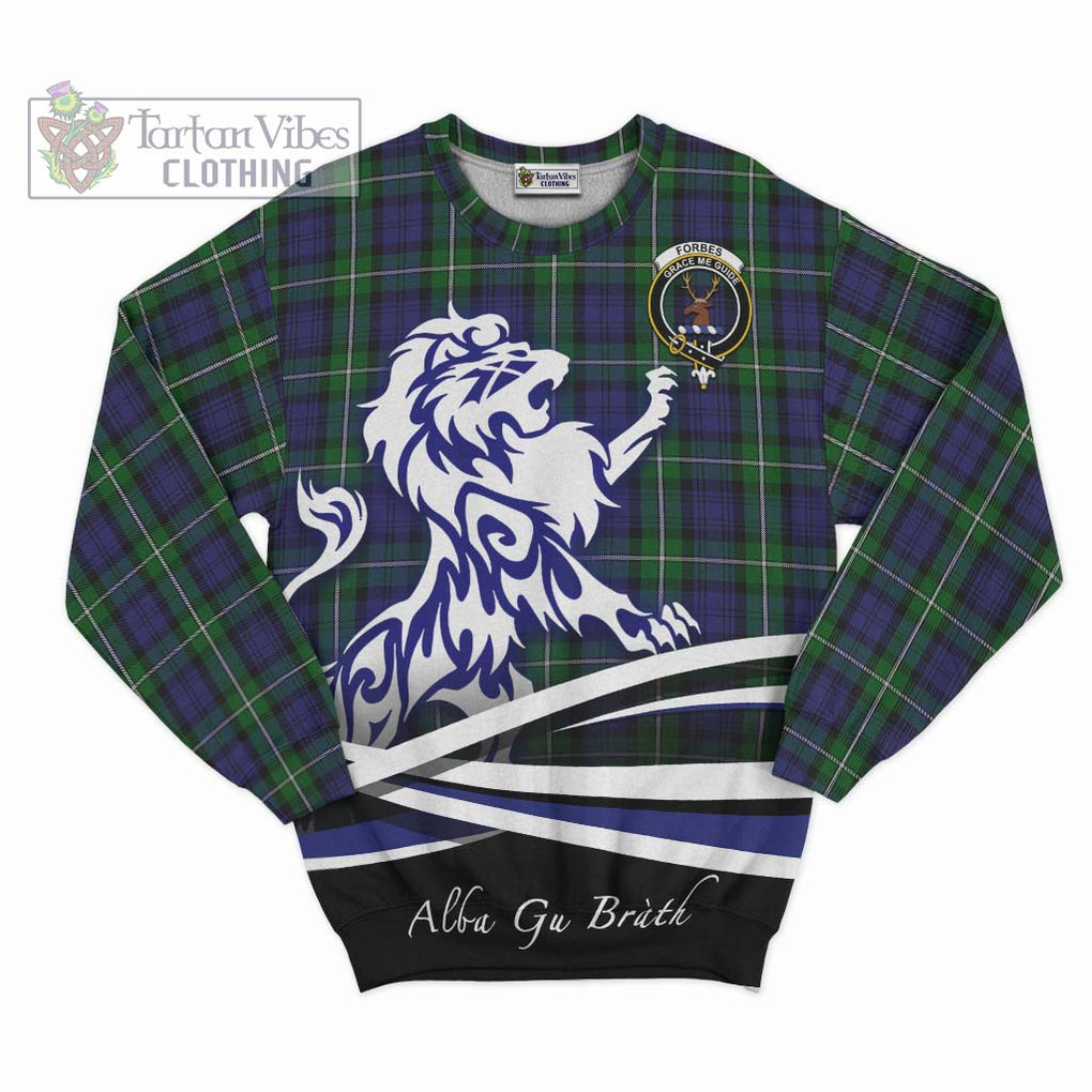 Forbes Tartan Sweatshirt with Alba Gu Brath Regal Lion Emblem - Tartanvibesclothing Shop