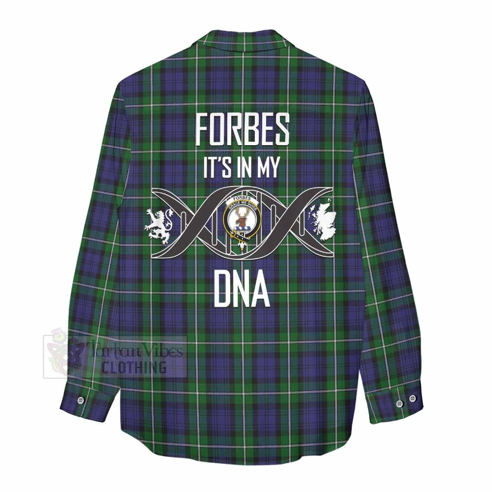 Tartan Vibes Clothing Forbes Tartan Women's Casual Shirt with Family Crest DNA In Me Style