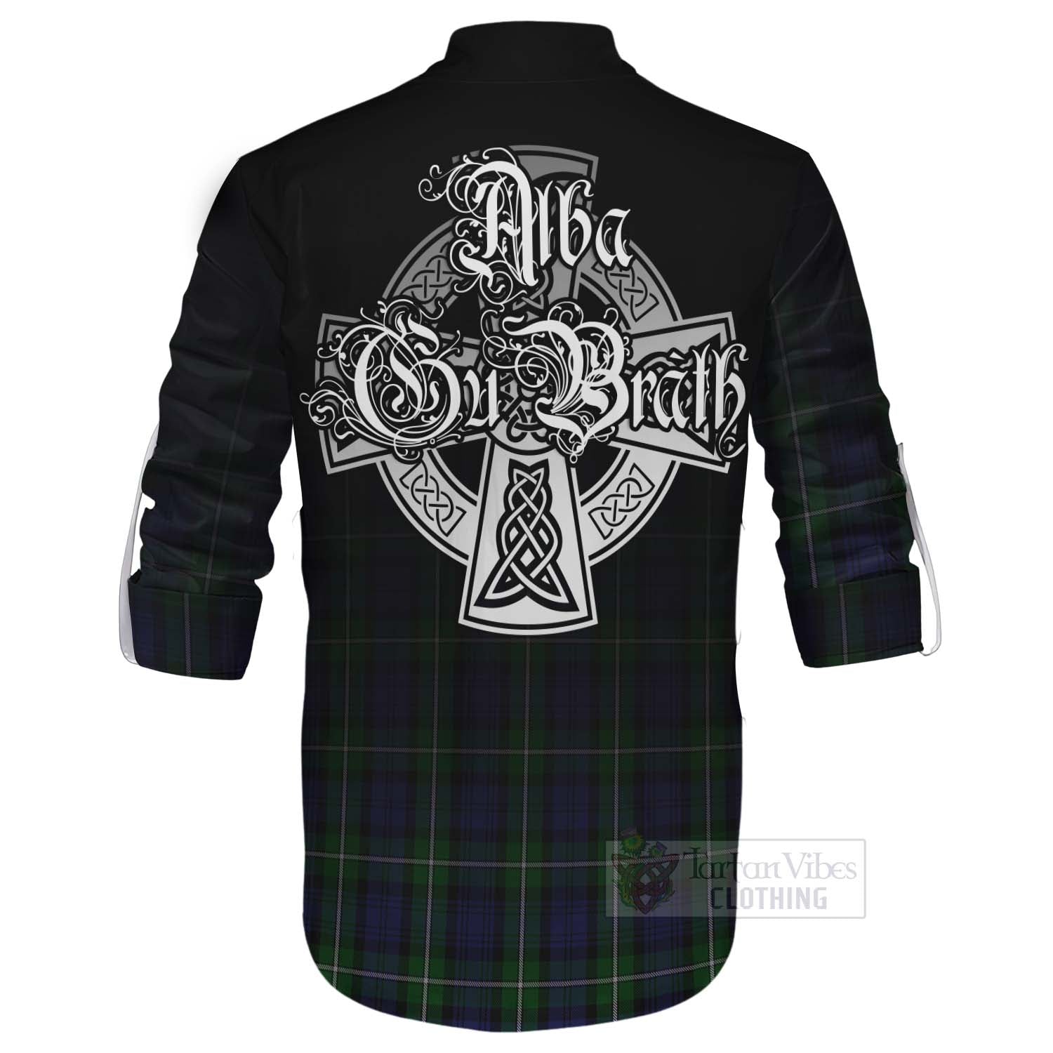 Tartan Vibes Clothing Forbes Tartan Ghillie Kilt Shirt Featuring Alba Gu Brath Family Crest Celtic Inspired