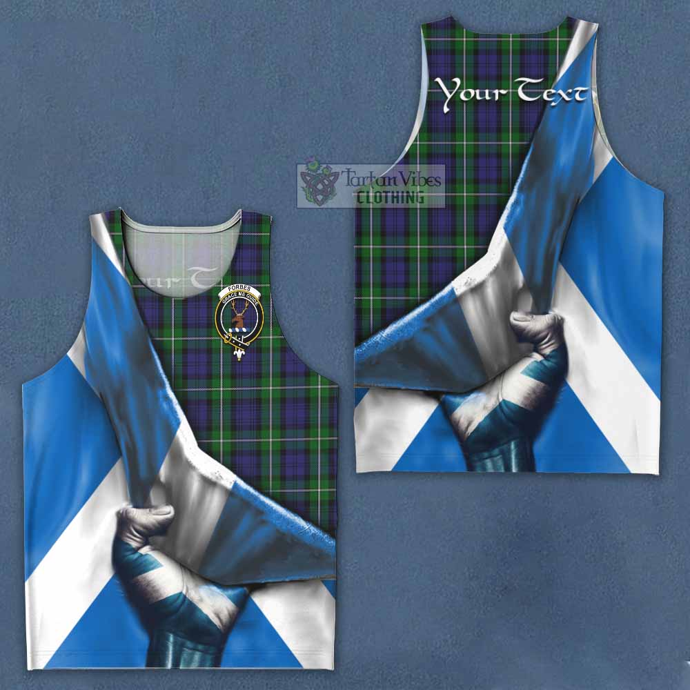 Tartan Vibes Clothing Forbes Tartan Men's Tank Top with Family Crest Scotland Patriotic Style