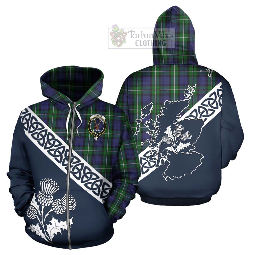 Tartan Vibes Clothing Forbes Tartan Hoodie Featuring Thistle and Scotland Map