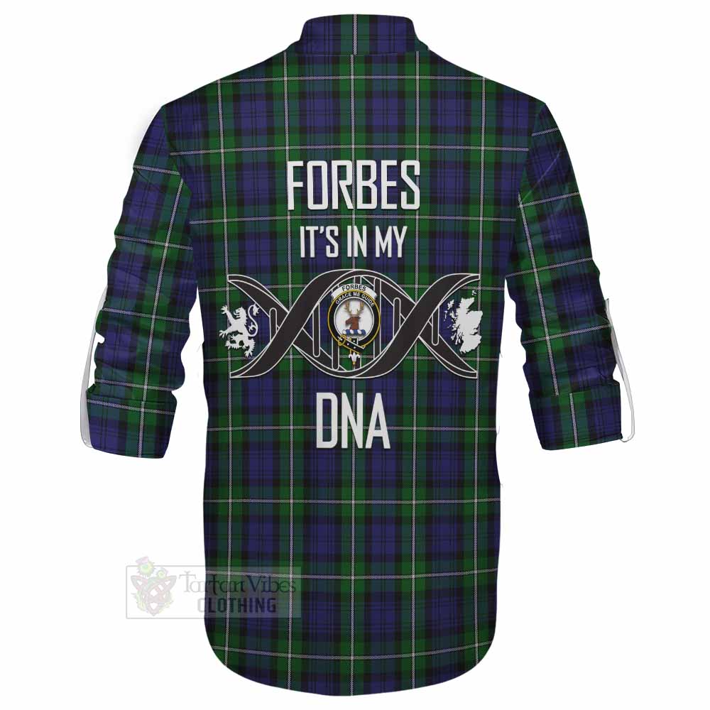 Tartan Vibes Clothing Forbes Tartan Ghillie Kilt Shirt with Family Crest DNA In Me Style