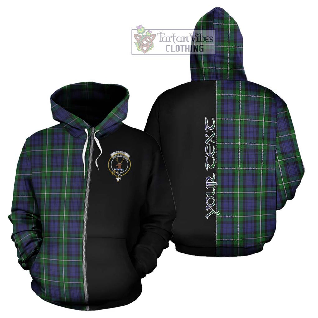 Forbes Tartan Hoodie with Family Crest and Half Of Me Style - Tartanvibesclothing Shop