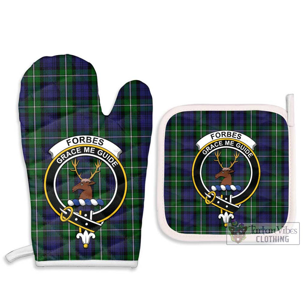 Forbes Tartan Combo Oven Mitt & Pot-Holder with Family Crest Combo 1 Oven Mitt & 2 Pot-Holder White - Tartan Vibes Clothing