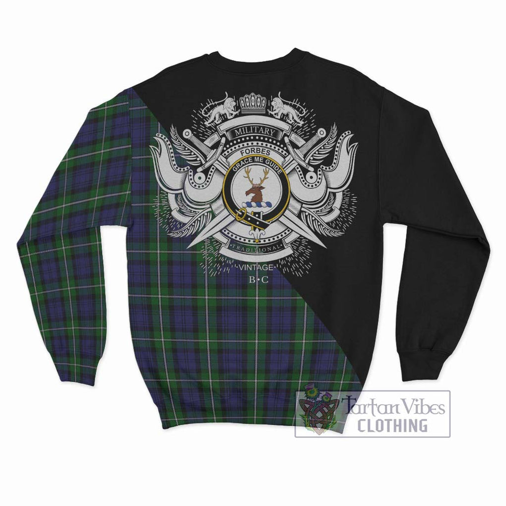 Forbes Tartan Sweatshirt with Family Crest and Military Logo Style - Tartanvibesclothing Shop