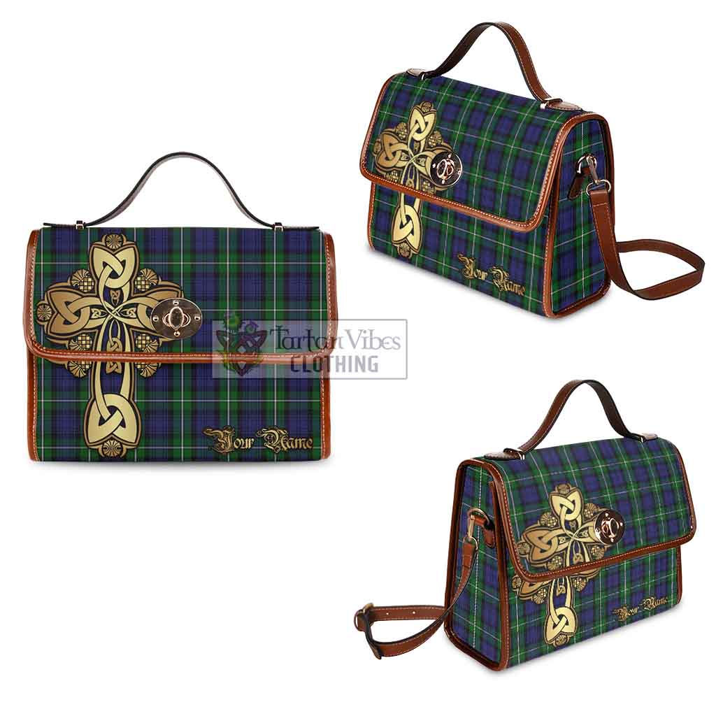 Tartan Vibes Clothing Forbes Tartan Waterproof Canvas Bag Golden Thistle Celtic Cross Style