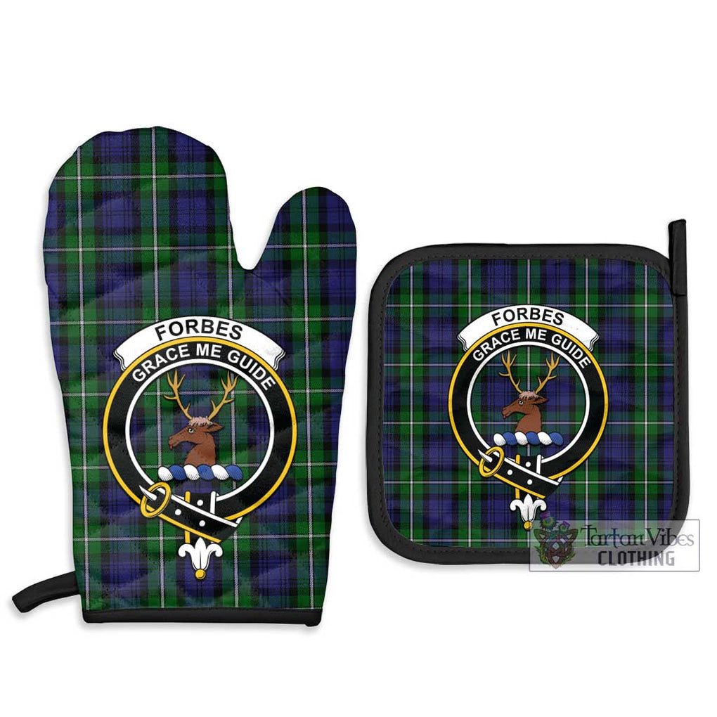 Forbes Tartan Combo Oven Mitt & Pot-Holder with Family Crest Combo 1 Oven Mitt & 2 Pot-Holder Black - Tartan Vibes Clothing