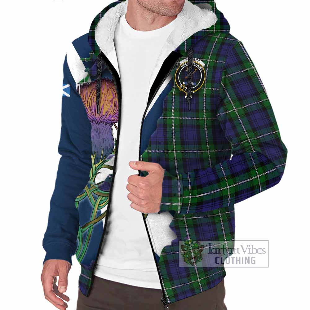Tartan Vibes Clothing Forbes Tartan Family Crest Sherpa Hoodie Scottish Thistle Celtic Inspired