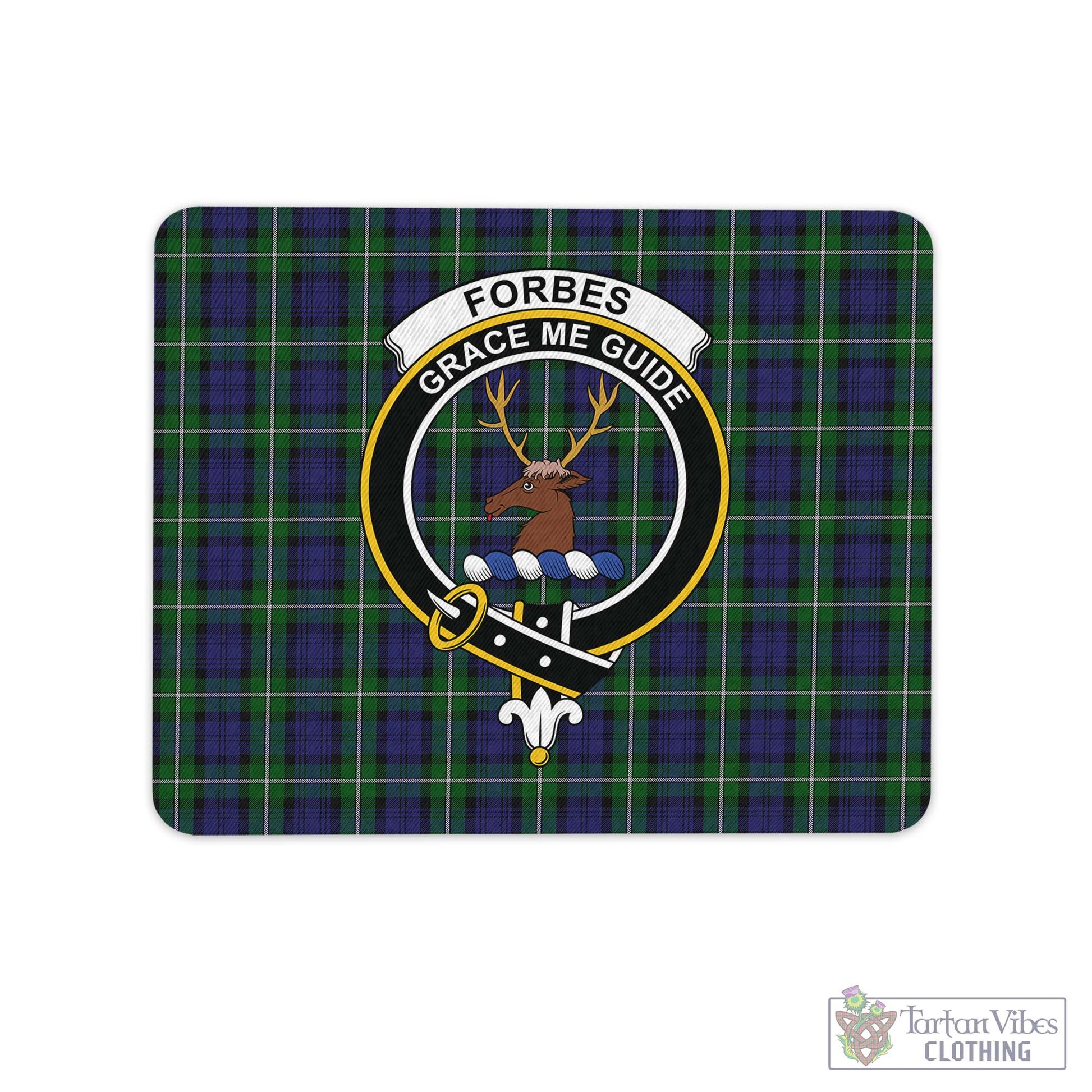Tartan Vibes Clothing Forbes Tartan Mouse Pad with Family Crest