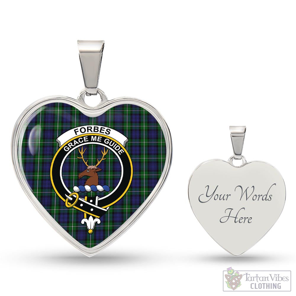 Tartan Vibes Clothing Forbes Tartan Heart Necklace with Family Crest