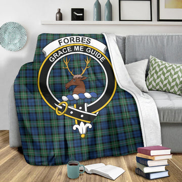 Forbes Ancient Tartan Blanket with Family Crest