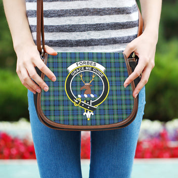 Forbes Ancient Tartan Saddle Bag with Family Crest