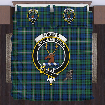 Forbes Ancient Tartan Bedding Set with Family Crest