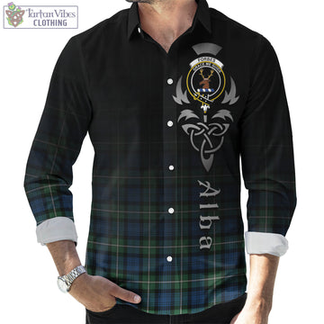 Forbes Ancient Tartan Long Sleeve Button Up Featuring Alba Gu Brath Family Crest Celtic Inspired