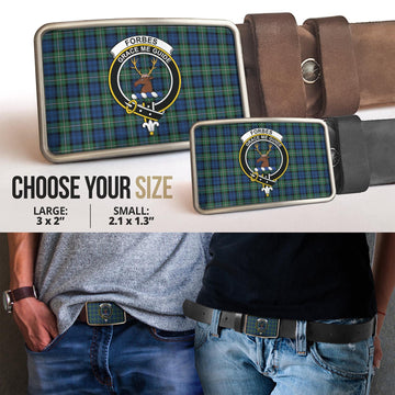 Forbes Ancient Tartan Belt Buckles with Family Crest