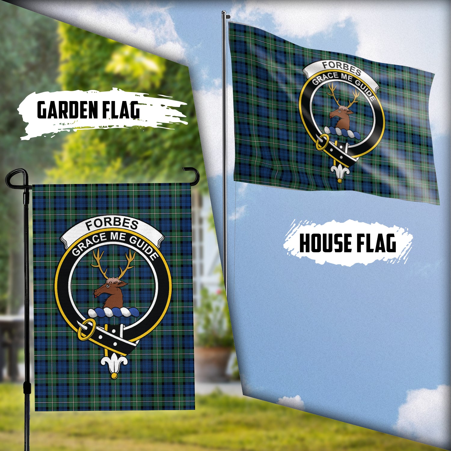 forbes-ancient-tartan-flag-with-family-crest
