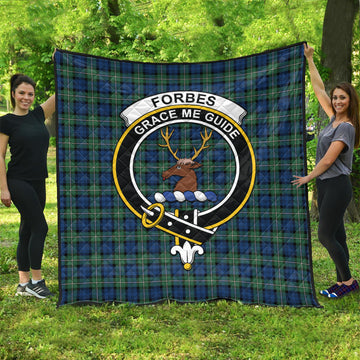 Forbes Ancient Tartan Quilt with Family Crest