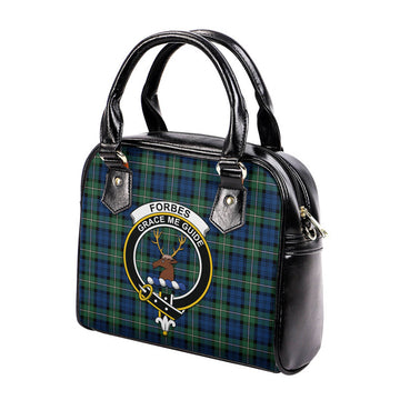 Forbes Ancient Tartan Shoulder Handbags with Family Crest