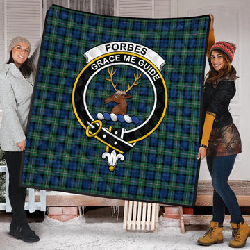 Forbes Ancient Tartan Quilt with Family Crest