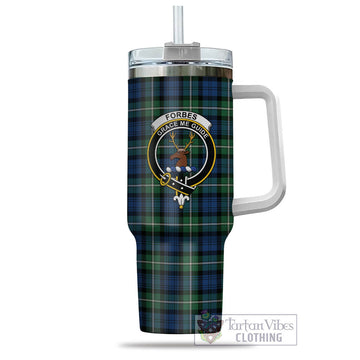 Forbes Ancient Tartan and Family Crest Tumbler with Handle