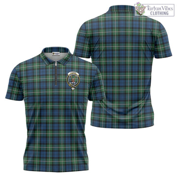 Forbes Ancient Tartan Zipper Polo Shirt with Family Crest