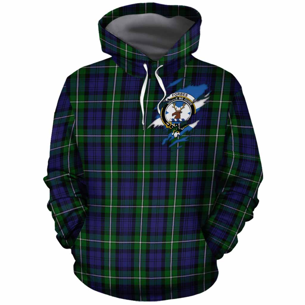 Forbes Clan Crest In Me Tartan Cotton Hoodie Scotland Flag Style