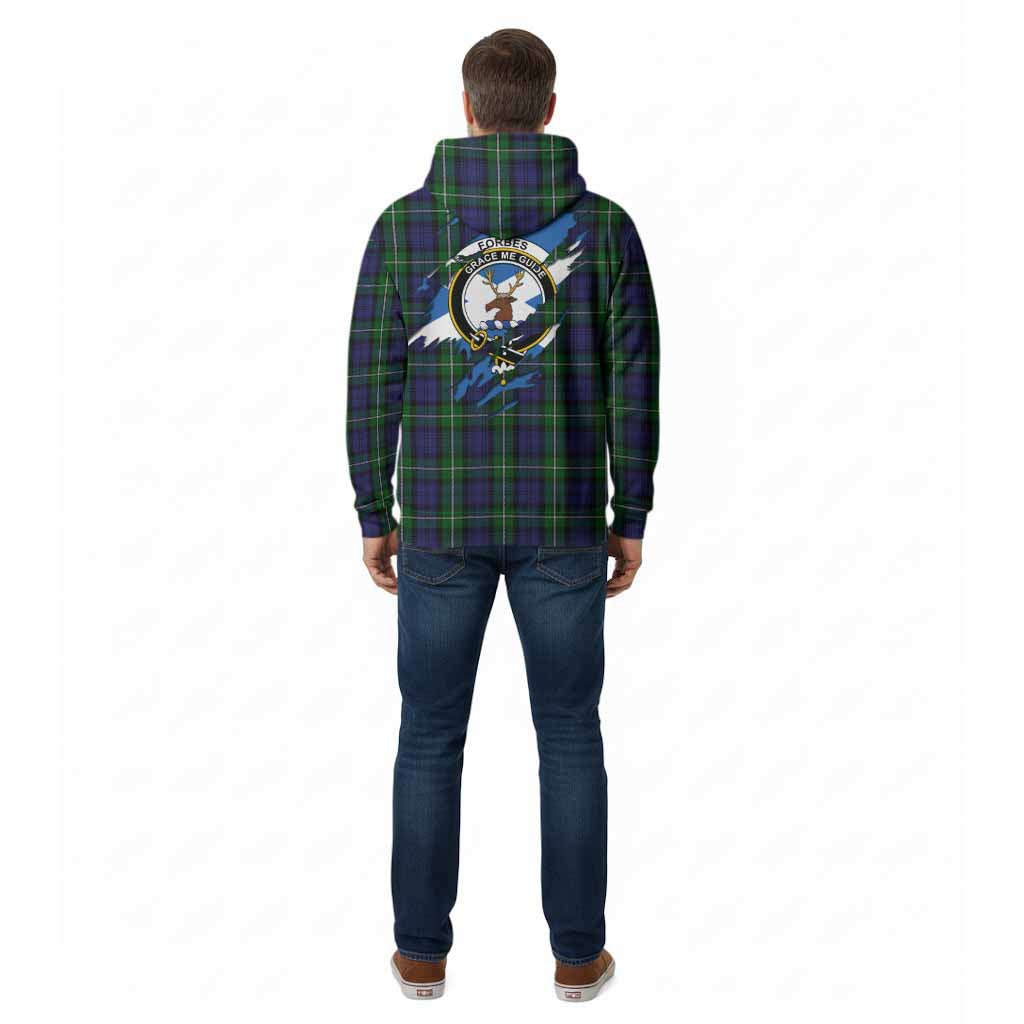 Forbes Clan Crest In Me Tartan Cotton Hoodie Scotland Flag Style