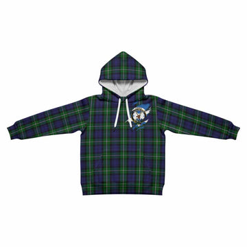 Forbes Clan Crest In Me Tartan Kid Hoodie Scotland Flag Style