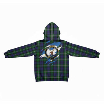 Forbes Clan Crest In Me Tartan Kid Hoodie Scotland Flag Style