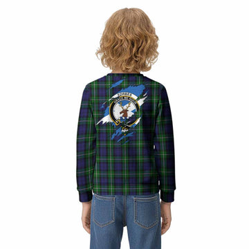 Forbes Clan Crest In Me Tartan Kid Knitted Sweatshirt Scotland Flag Style