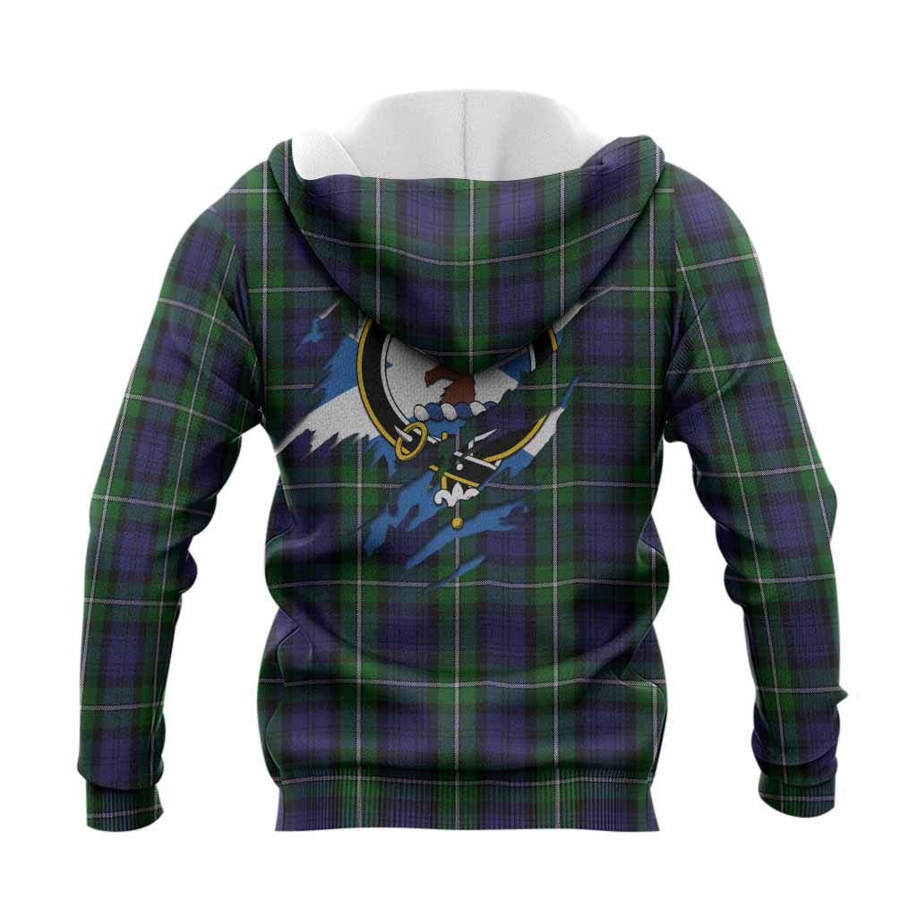 Forbes Clan Crest In Me Tartan Knitted Hoodie Scotland Flag Style