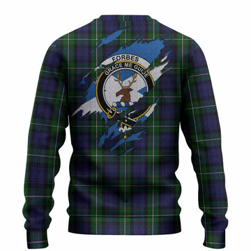 Forbes Clan Crest In Me Tartan Knitted Sweater Scotland Flag Style
