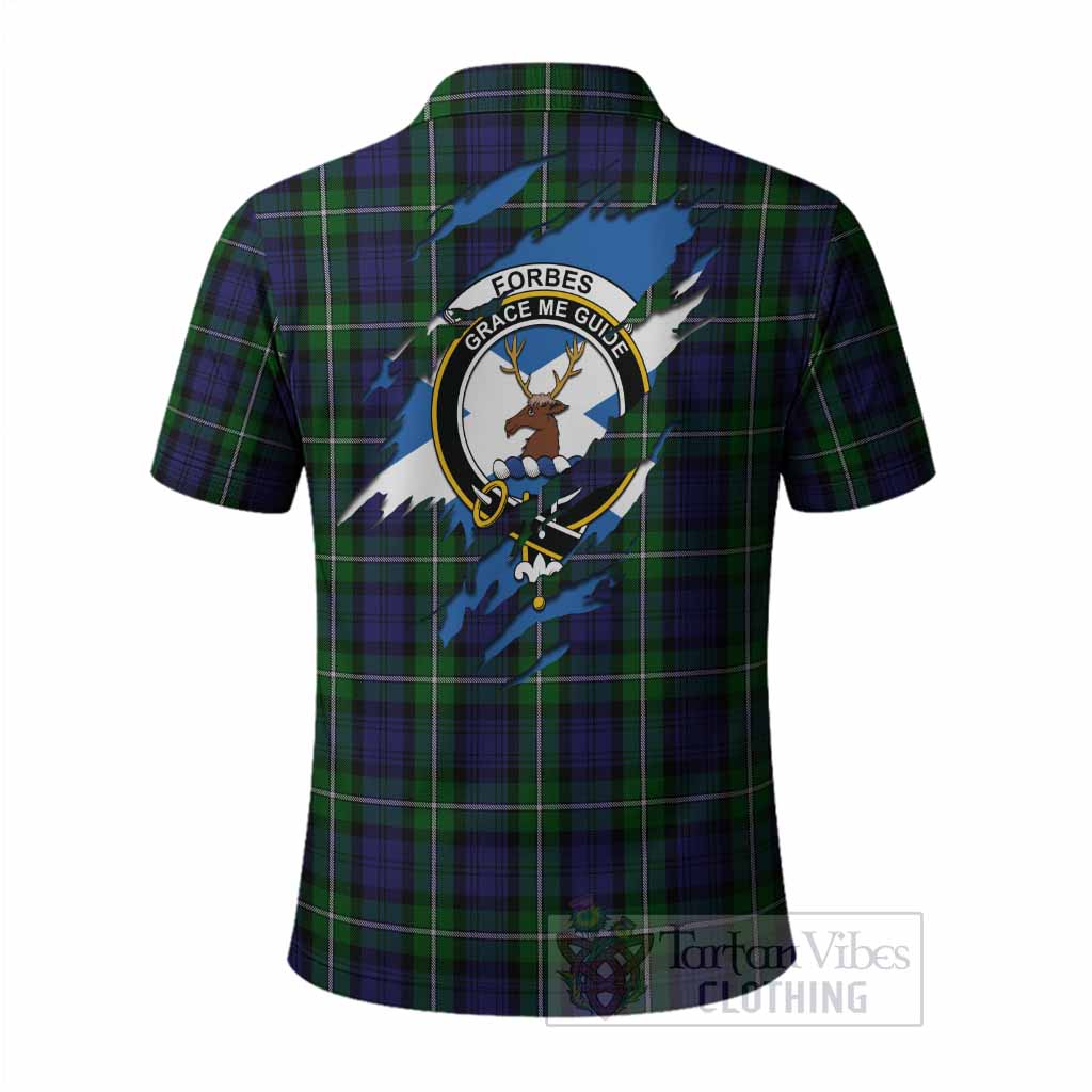 Forbes Clan Crest In Me Tartan Polo Shirt Scotland Flag Style