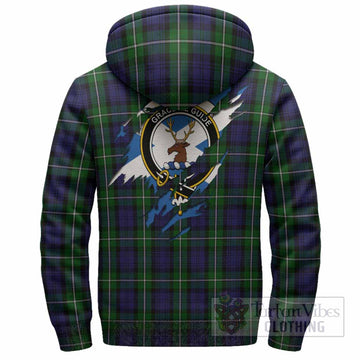 Forbes Clan Crest In Me Tartan Sherpa Hoodie Scotland Flag Style