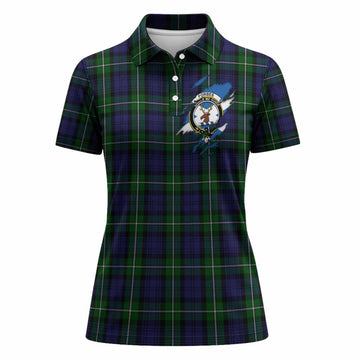 Forbes Clan Crest In Me Tartan Women Polo Shirt Scotland Flag Style
