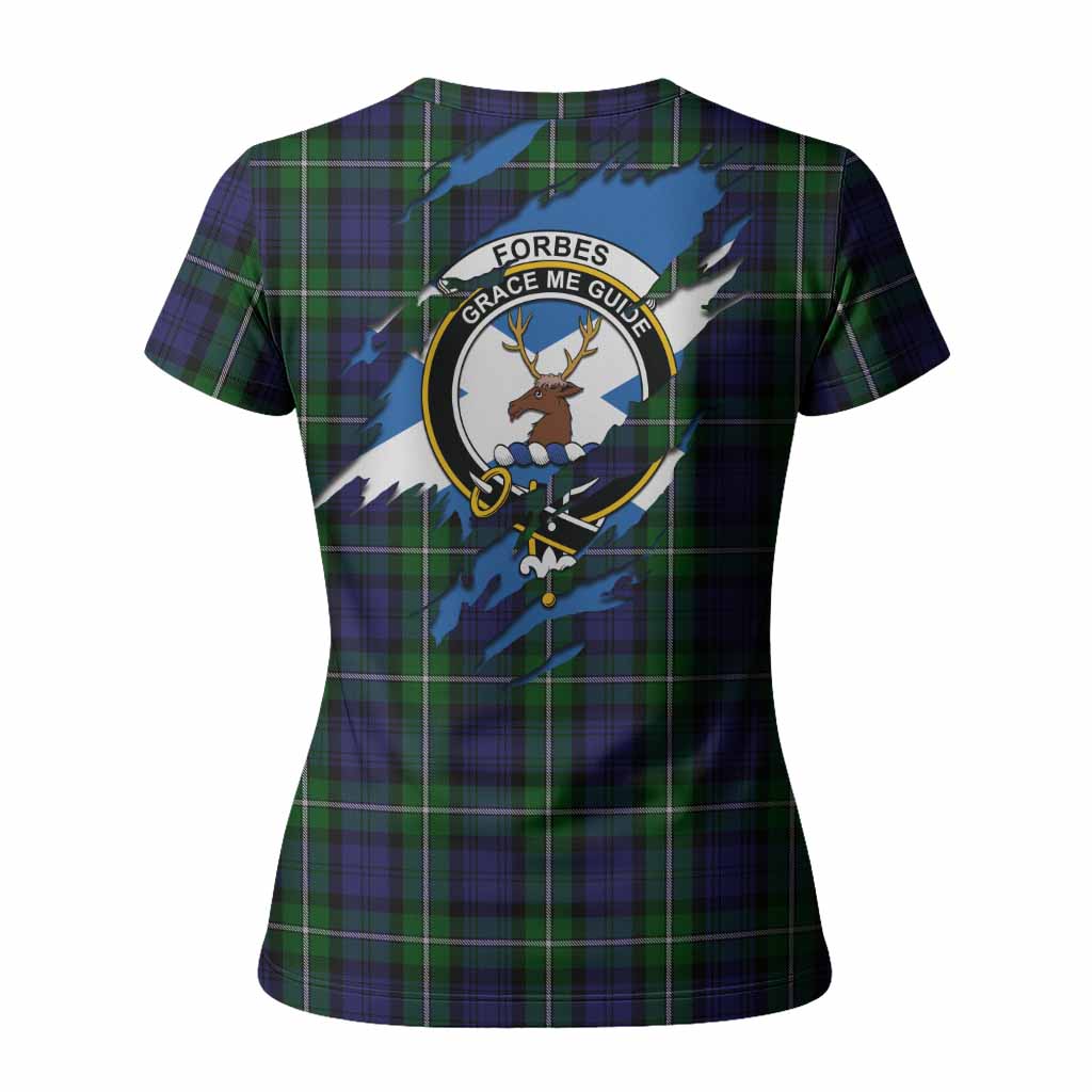 Forbes Clan Crest In Me Tartan Women T shirt Scotland Flag Style