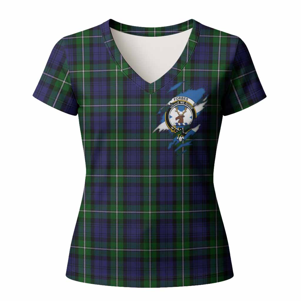 Forbes Clan Crest In Me Tartan Women T shirt Scotland Flag Style