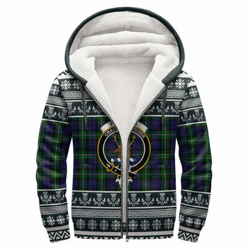 Forbes Clan Tartan Christmas Fleece Hoodie with Family Crest