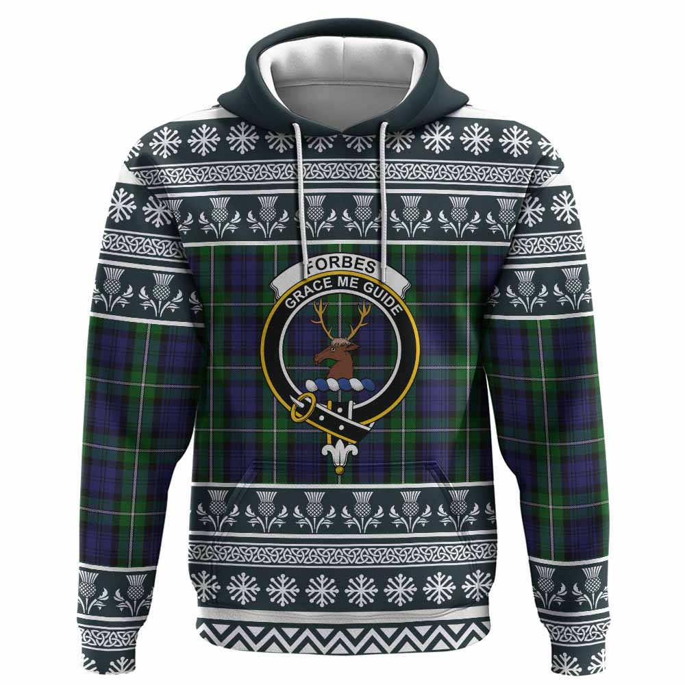 Forbes Clan Tartan Christmas Hoodie with Family Crest - Tartan Vibes Clothing