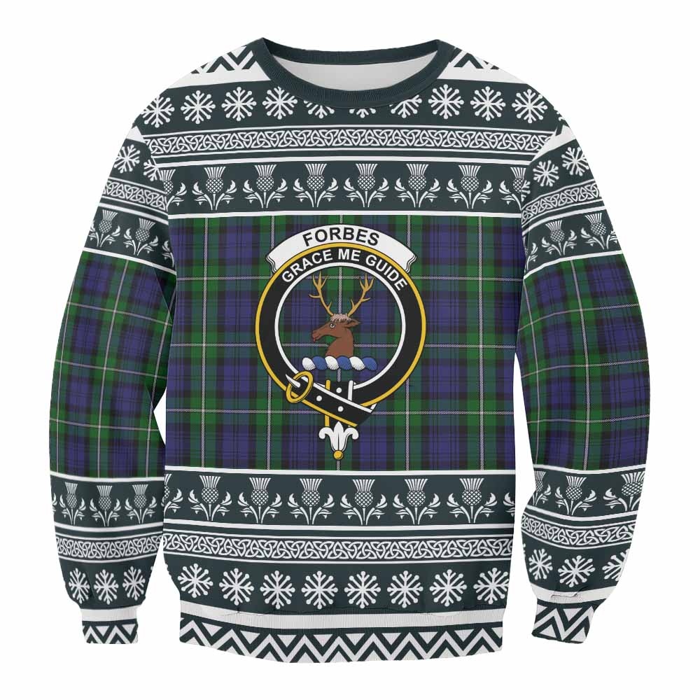 Forbes Clan Tartan Christmas Sweatshirt with Family Crest - Tartan Vibes Clothing