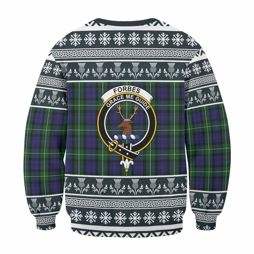 Forbes Clan Tartan Christmas Sweatshirt with Family Crest - Tartan Vibes Clothing