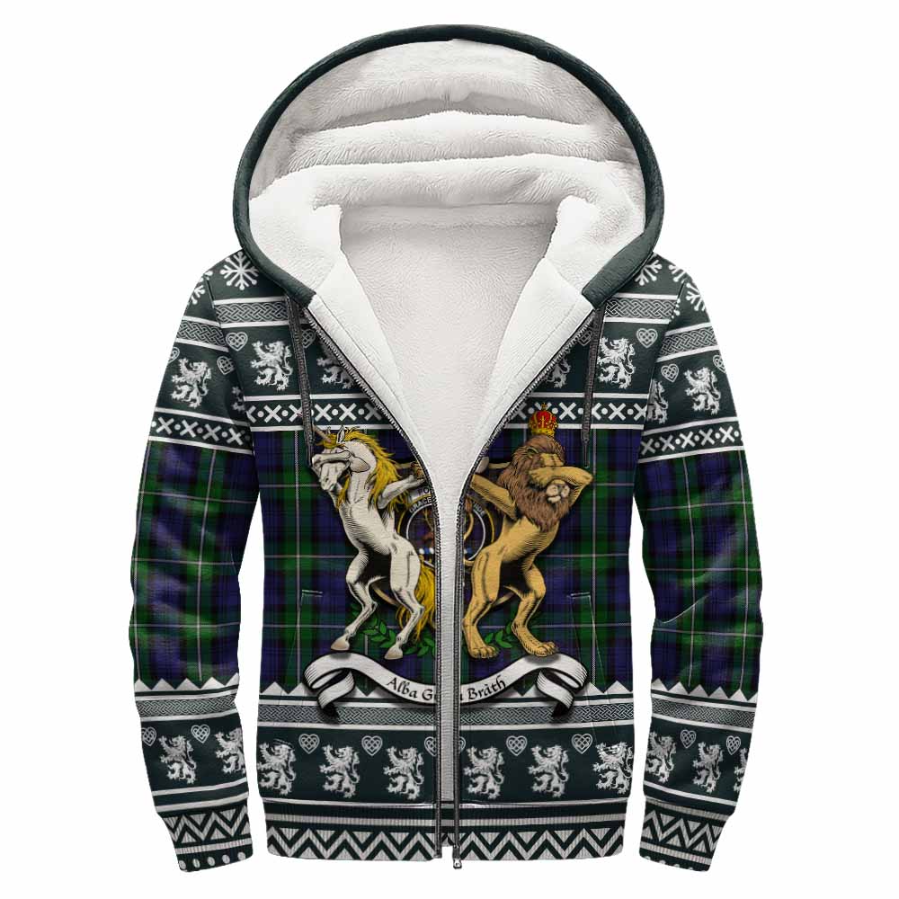 Forbes Clan Tartan Crest Christmas Fleece Hoodie Coat of Arms Funny Style - Tartan Vibes Clothing