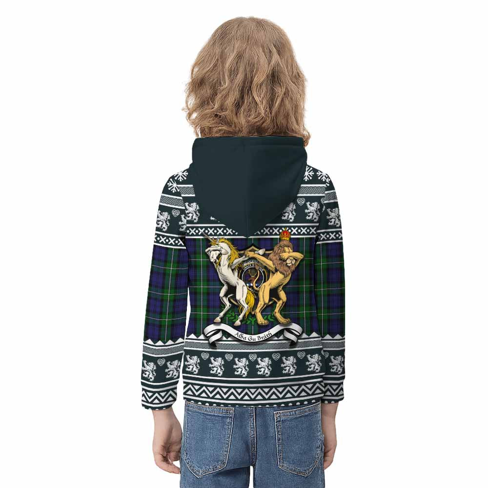 Forbes Clan Tartan Crest Christmas Kid Hoodie Coat of Arms Funny Style - Tartan Vibes Clothing
