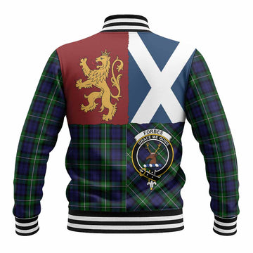 Forbes Crest Tartan Baseball Jacket with Lion Rampant Saltire Style