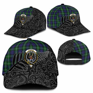 Forbes Crest Tartan Classic Cap with New Zealand Silver Fern Half Style