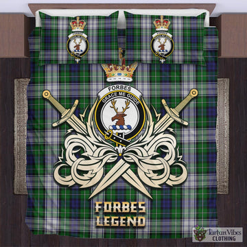Forbes Dress Tartan Bedding Set with Clan Crest and the Golden Sword of Courageous Legacy