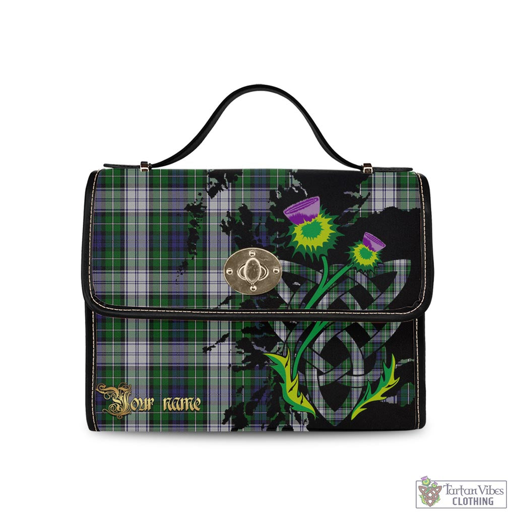 Tartan Vibes Clothing Forbes Dress Tartan Waterproof Canvas Bag with Scotland Map and Thistle Celtic Accents